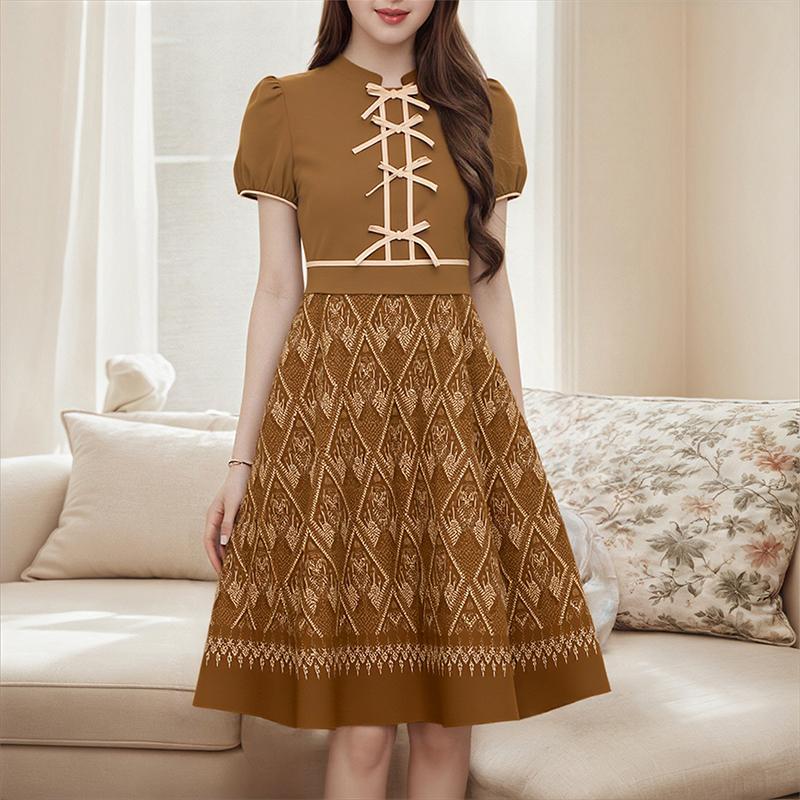 ZANZEA Женское повседневное летнее платье с принтом, воротником-стойкой и короткими рукавами