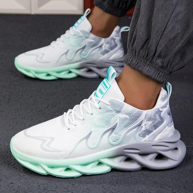 Мужская повседневная спортивная обувь, дышащая, легкая, с принтом пламени, спортивная обувь, летняя, для тенниса, бега, походов, для мужчин