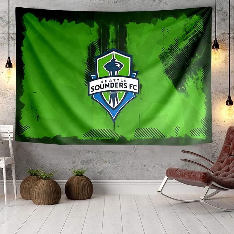 1PC Seattle Sounders Fc Crest Tapestry Hanging for Bedroom,Livingroom, Playroom,Decor Art Room Wall Tapestry Holiday and Birthday Gifts