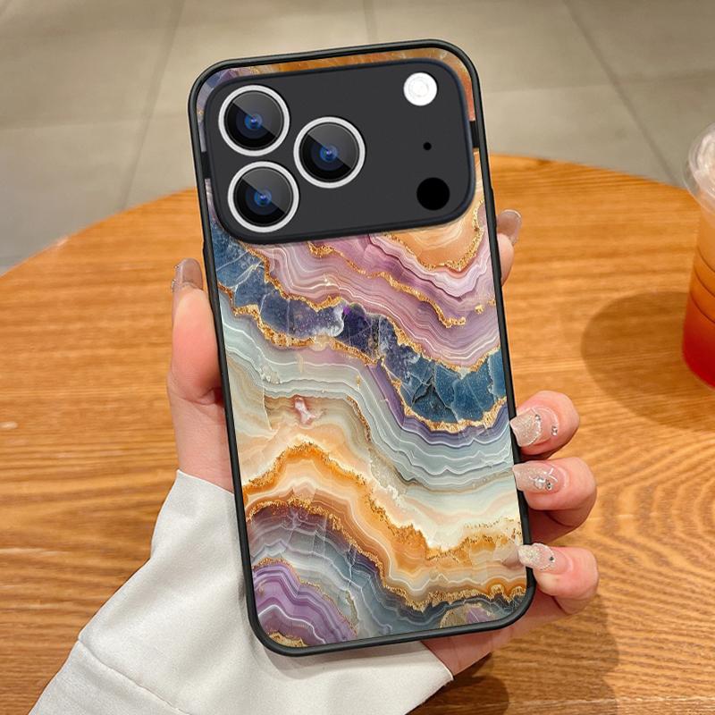 Красочный Мраморный Чехол Для iPhone 17 Pro Max Чехол iPhone 16 15 14 13 Pro Max 17E Магнитный Для Magsafe Тонкое Кольцо Гибридный ТПУ+ПК Матовый Чехол