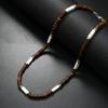 Vintage Bohemian Summer Jewelry Ethnic Style Jewelry Brown Coconut Shell Wood Beads Natural Stone Necklace Men's Jewelry