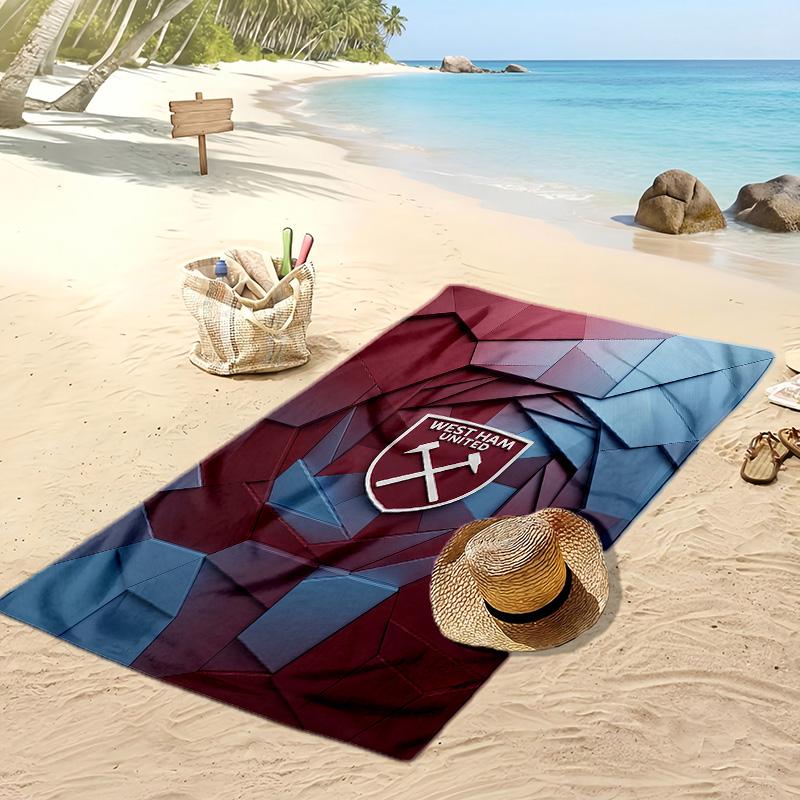 Пляжное полотенце West Ham United Football Print, Большое мягкое быстросохнущее полотенце для пляжа, кемпинга, плавания