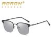 aoron Polarized Colorful Sunglasses Men's and Women's Sunglasses Fashionable Large Frame Anti-blue Metal Flat Glasses