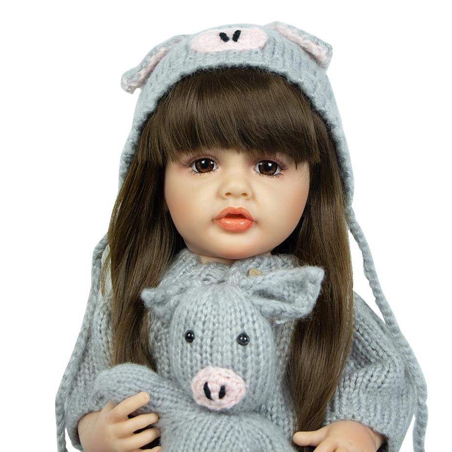 22-дюймовая кукла Reborn, косплей, свинья, полностью силиконовая, виниловая, KEIUMI, длинные волосы, куклы для новорожденных, подарки на день рождения для детей