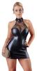 Cottelli PARTY - Sexy Black Matte Short Dress with Lace Inserts XL