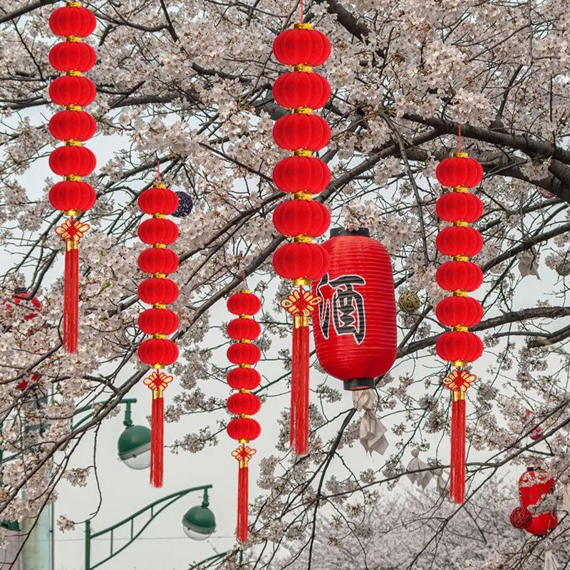 Элегантные красные фонари 2022 года в китайском стиле, украшение для подвешивания на китайский Новый год по лунному календарю, Праздник весны