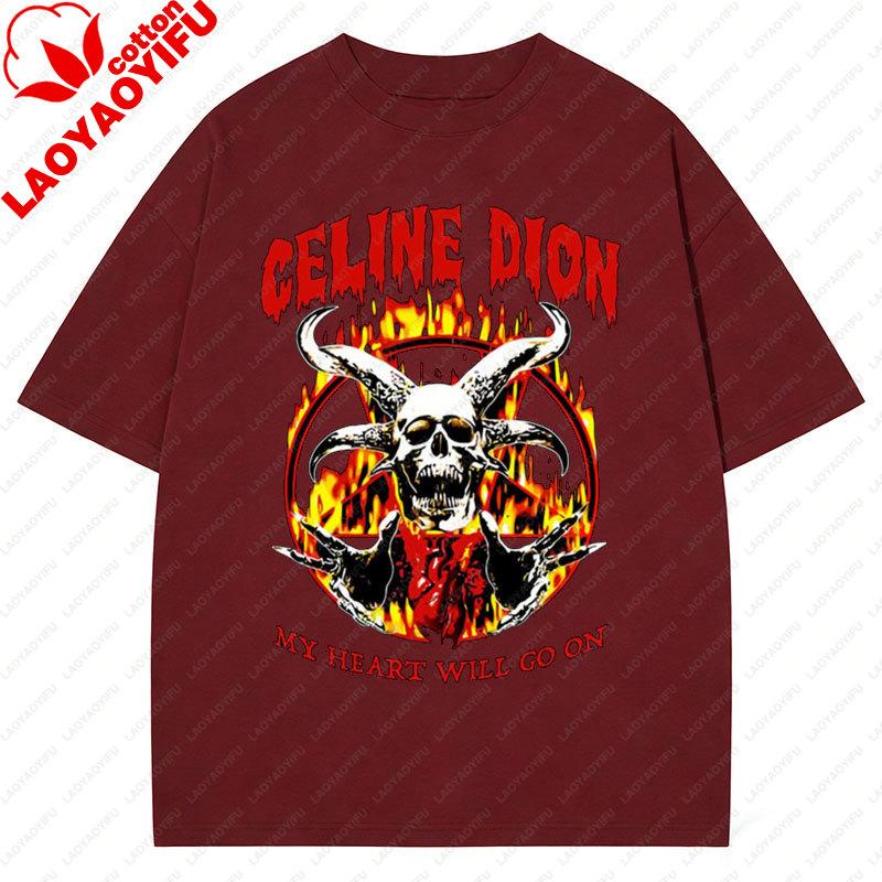 CCeline Dion My Heart Will Go On Funny TShirt Unisex Unisex Cotton Streetwear Popular Shirts Goth Cool Stay Weird Tee