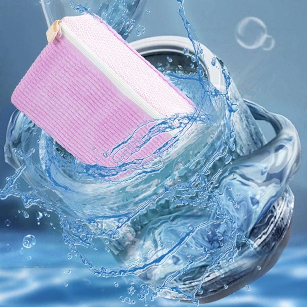 Fluffy Chenille Shoe Washing Bag Zipper Closure Shoes Cleaning Bag Washing Machine Bag Household
