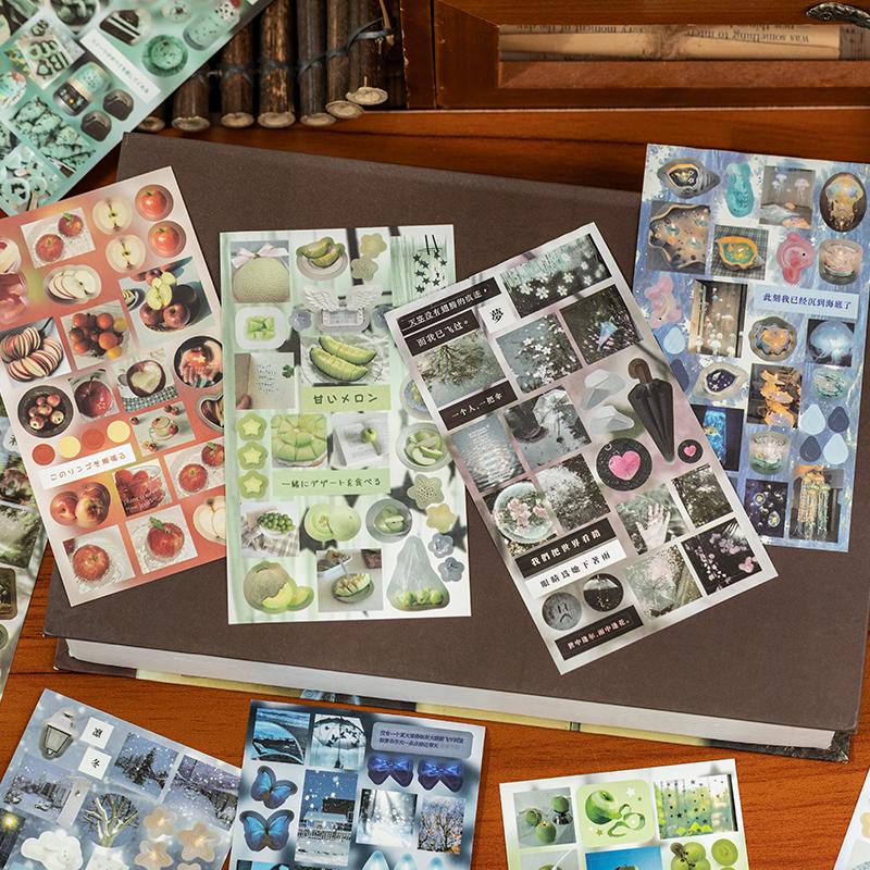 20 листов/книга Книга наклеек с вырубкой Мультяшные Декоративные Ручной работы Скрапбукинг Принадлежности Наклейка для дневника Японские Канцелярские Наклейки