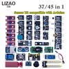 Набор датчиков LIZAO 37/45 в 1, Разнообразные модули датчиков, совместимые с Arduino, для DIY и образовательных проектов