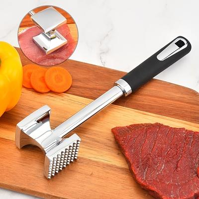 Двусторонний квадратный молоток для отбивания мяса из нержавеющей стали, безопасный для пищевых продуктов кухонный инструмент для свиных отбивных, стейков, западной кухни