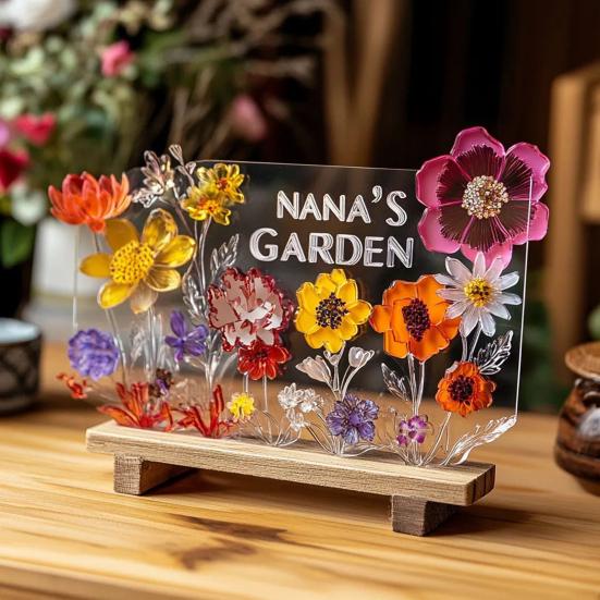 Украшение для сада мамы «Любовь растет здесь» Знак с деревянной основой Украшение для стола в центре Подарки на День матери День рождения