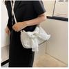 Pearl Female Bag Retro Luxury Designer Handbag Bow Crossbody Bags Fashion Canvas Women's2023 Trend Shoulder Bag Purses