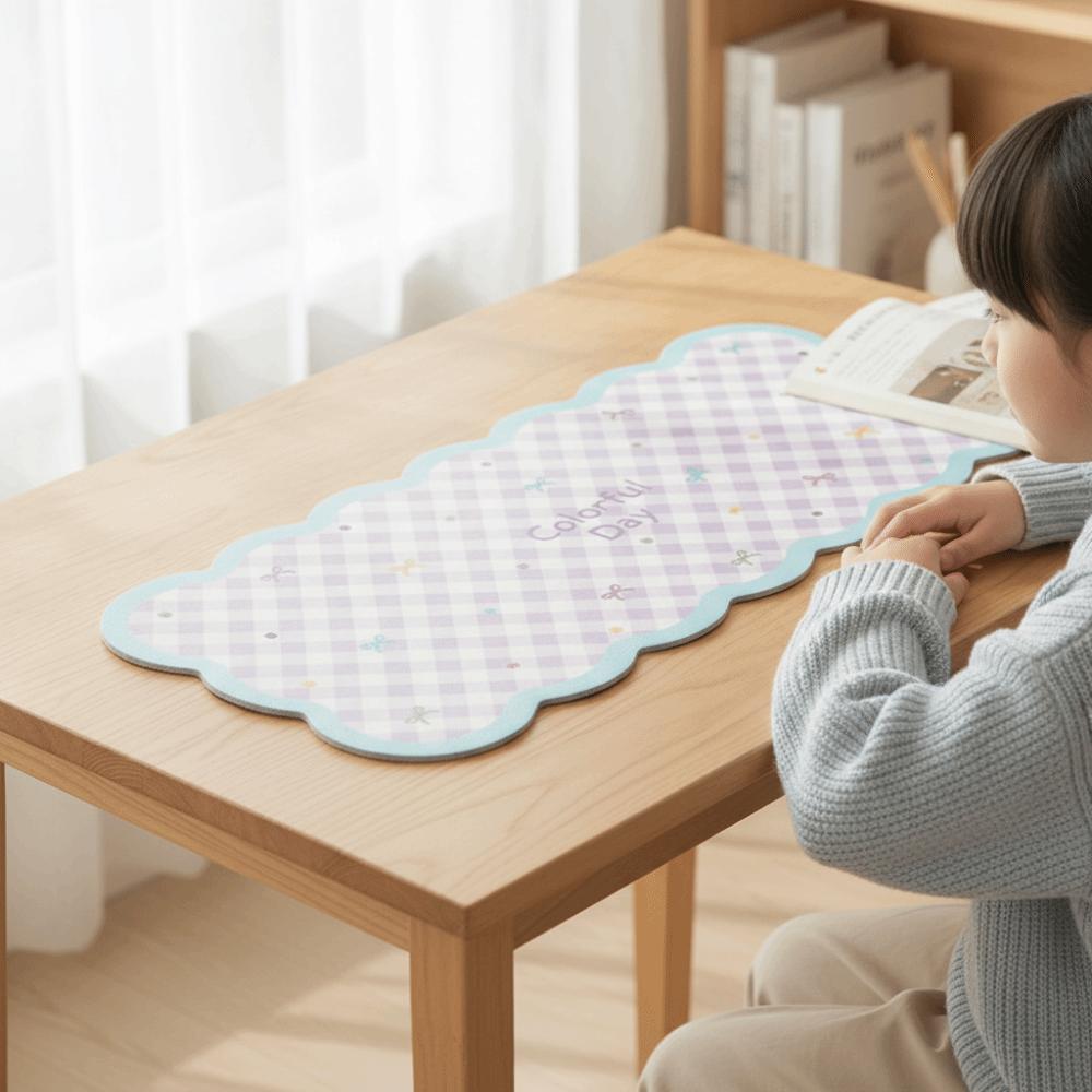 Gingham Mouse Pad Cute Table Blotter Table Cushion Desk Mat Students