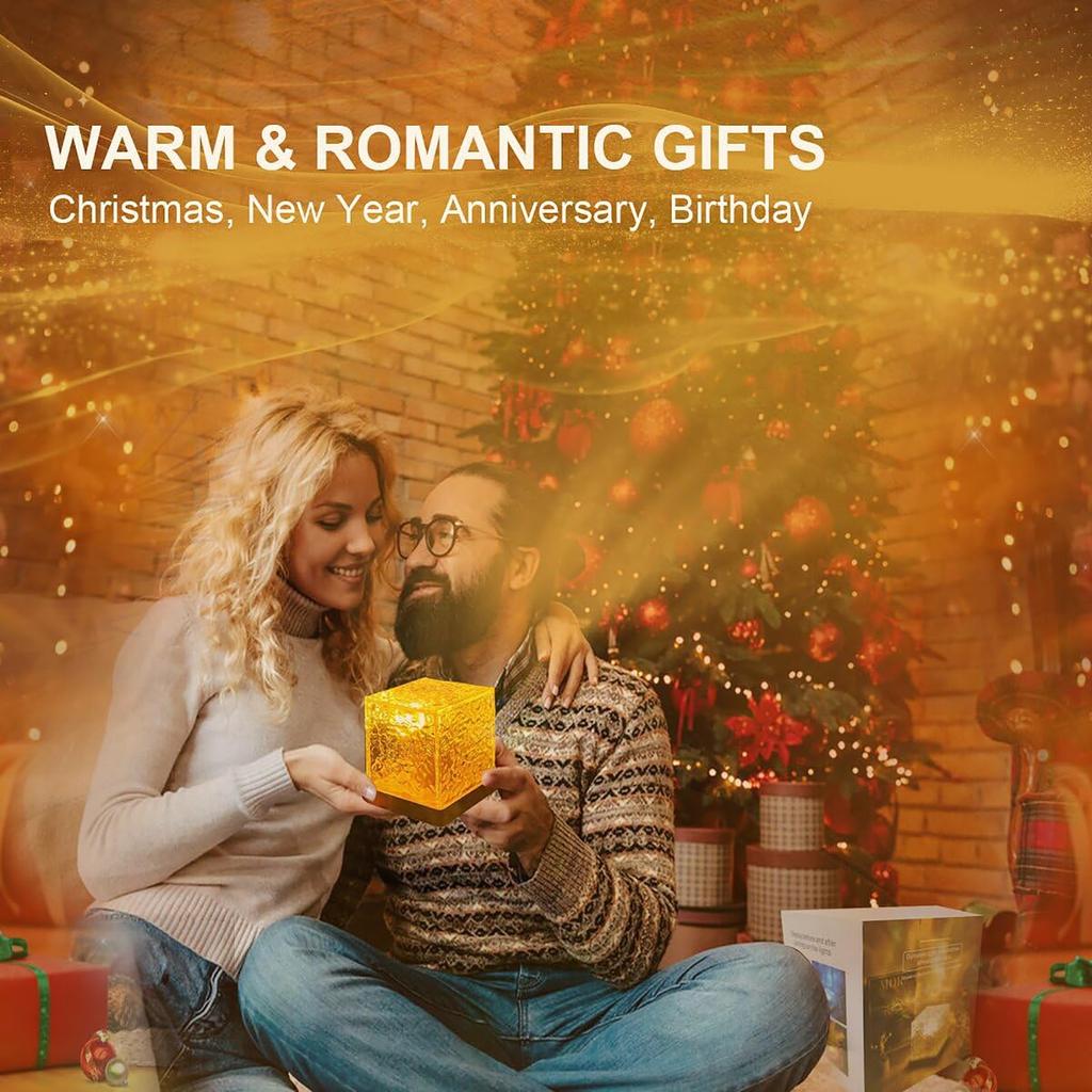 Лампа для проектора, проекторный свет, 16 цветов, плавно вращающееся пламя, водяной светильник, кубический ночник с пультом дистанционного управления