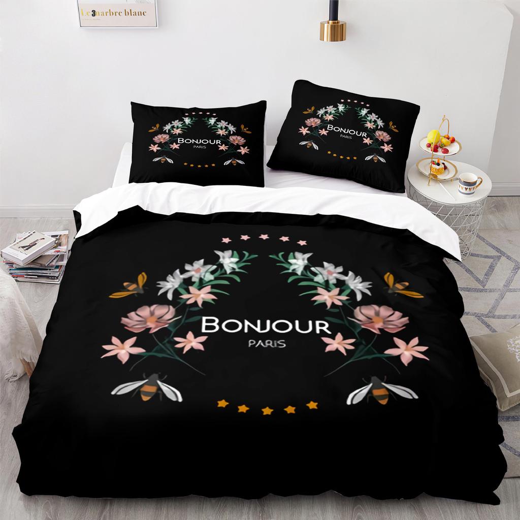 Home Textile Bee Quilt Cover Digital Printing Three-Piece 3D