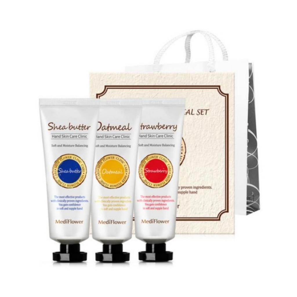 Mediflower Special Hand Cream Set (3 Types X 80g) + Shopping Bag