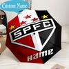 Custom Name Umbrella Sao Paulo Team Spirit Umbrella 8-Frame for Travel, Camping, Casual Lightweight Portable, Essential for Family Gifts