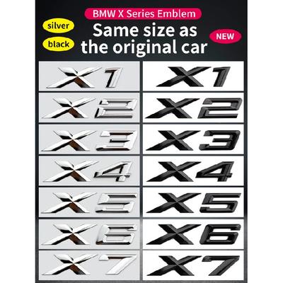 Подходит для BMW X1 X2 X3 X4 X5 X6 X7 F49 U12 F39 G08 G18 F15 F25 F26 G01 G02 G05 G06 G07 и задние буквы серебристый черный