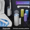 Wall-Mounted Disposable Toilet Brush with Replaceable Head