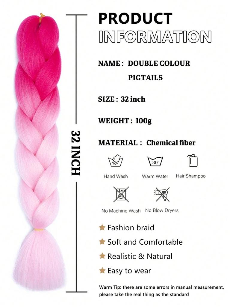 Synthetic Hairpieces 32 Inch Ombre Color Synthetic Hair Braids Pre Stretched Jumbo Braiding Hair Extensions for Daily DIY Use