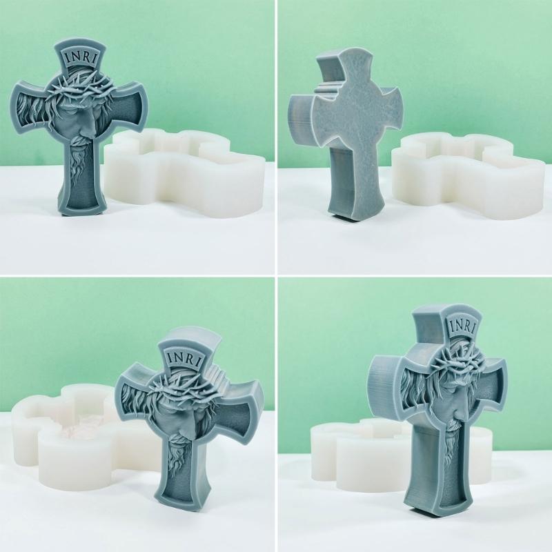 Силиконовая форма для свечей «3D Девы», формы для смолы «Крест», DIY для изготовления ароматических свечей, гипсовая форма для религиозных энтузиастов