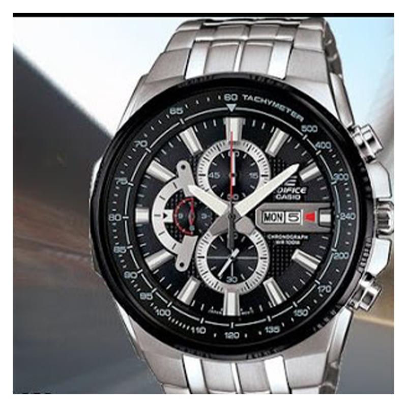 Casio Серия CASIO EDIFICE Классические Модные Кварцевый Механизм Стальной Браслет Японские и Корейские Часы Мужские Часы Черный Циферблат EFR-549D-1A8V