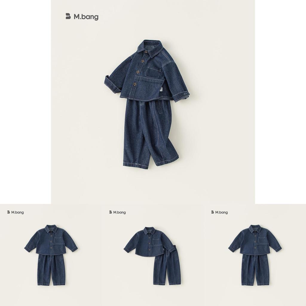 Boys Denim Suit Set With Polyester Fabric For Spring And Fall Kids Age 3 To 8