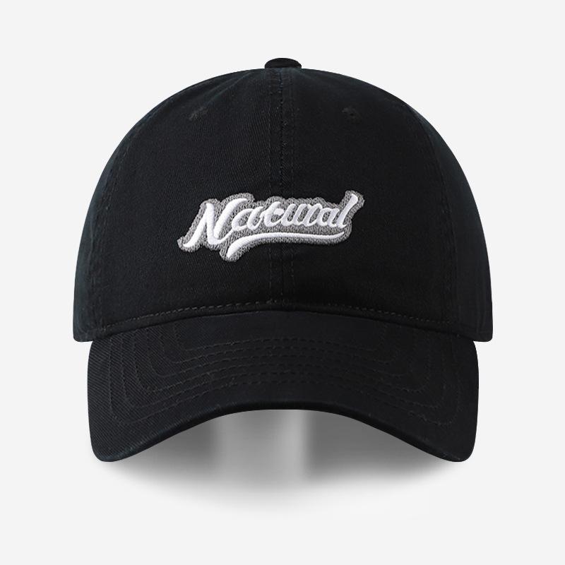 New American wide-brimmed versatile baseball cap men's and women's retro three-dimensional letter embroidery soft top cap sun hat