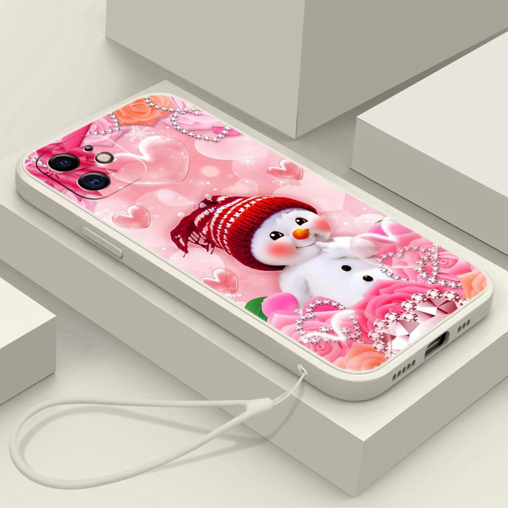 Samsung Galaxy A24 A54 A23 для iPhone 11 12 13 14 15 Pro Max Xiaomi Redmi 13C Huawei Straight Edge Мягкий чехол для телефона A3 Merry Christmas Bear Deer art