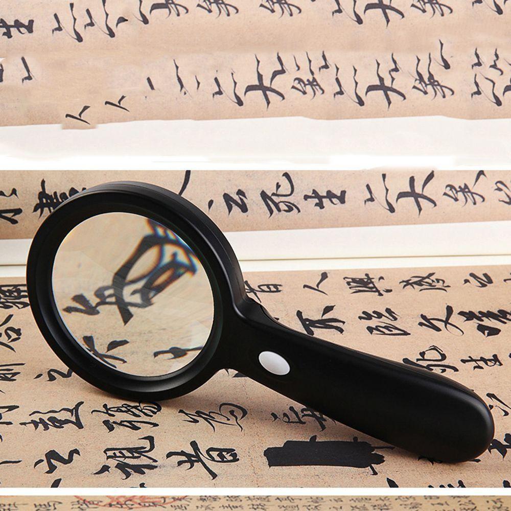 With 2 LED Light Hand Held Magnifying Glass Illuminated Magnifier Jewelry Identification