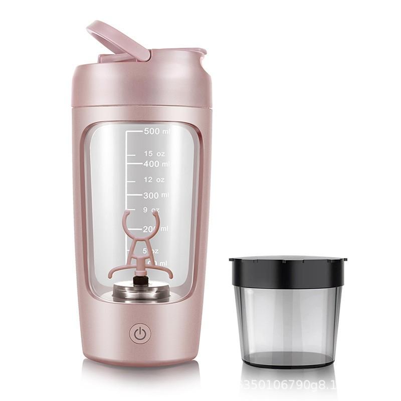 Automatic Electric Protein Shaker Bottle 650ml Rechargeable Portable Gym Fitness Cup With Powder Compartment