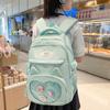 Solid Color Middle School Student Schoolbag Girls Cute Large Capacity Backpack Women Travel Backpack
