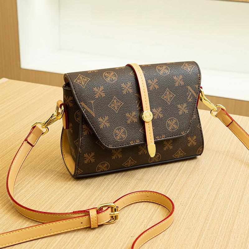 Summer Light Luxury Women's Bag Fashionable and Versatile Small Square Bag Patchwork Printed Single Shoulder Crossbody Bag