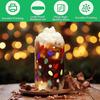 Color Changing Christmas Glass Cup with Lid Straw Brush Reusable Glass Iced Coffee Cup