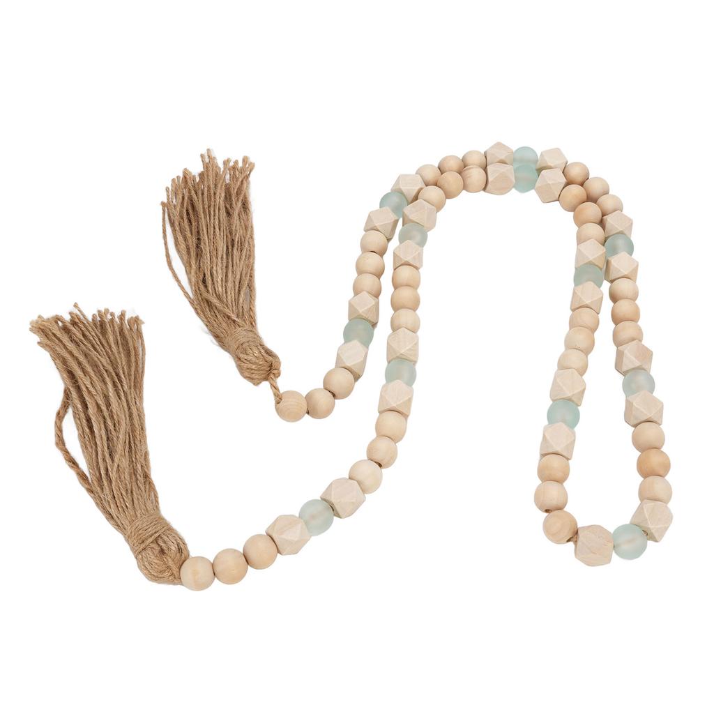 Гирлянда из деревянных бусин с кисточками, настенная гирлянда из деревянных бусин, украшение для фермерского дома