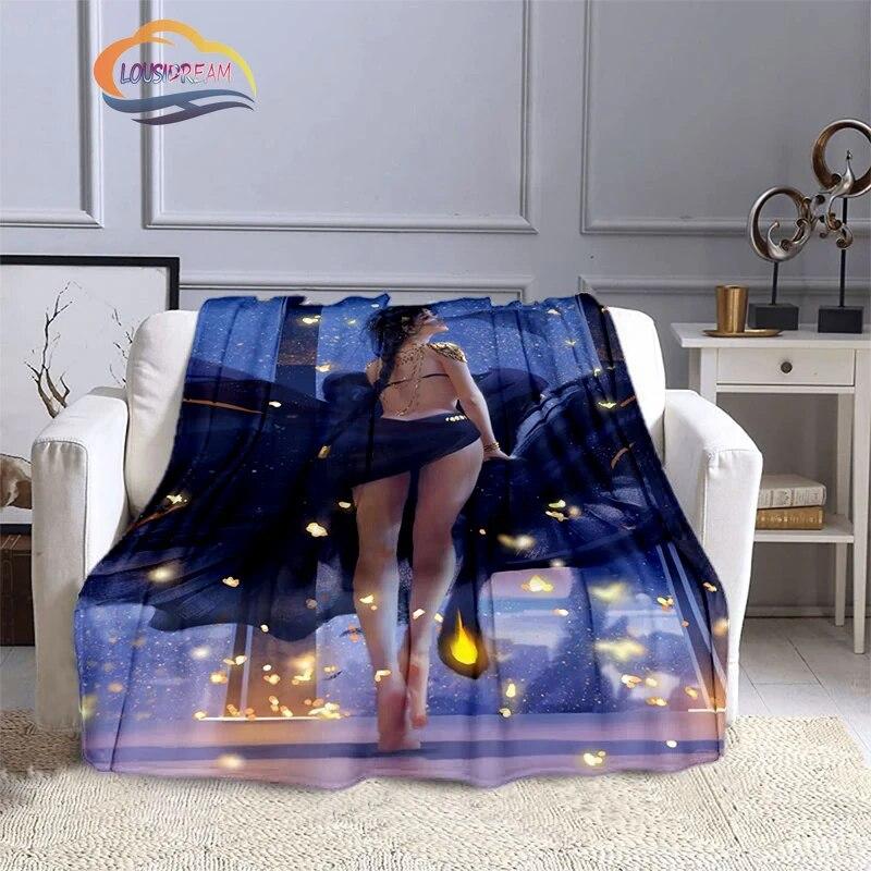 Ghost Blade Blanket 3D Printing Sexy   by Wolp Flannel Cashmere Blanket Girl Gift Beautiful Cartoon Girl