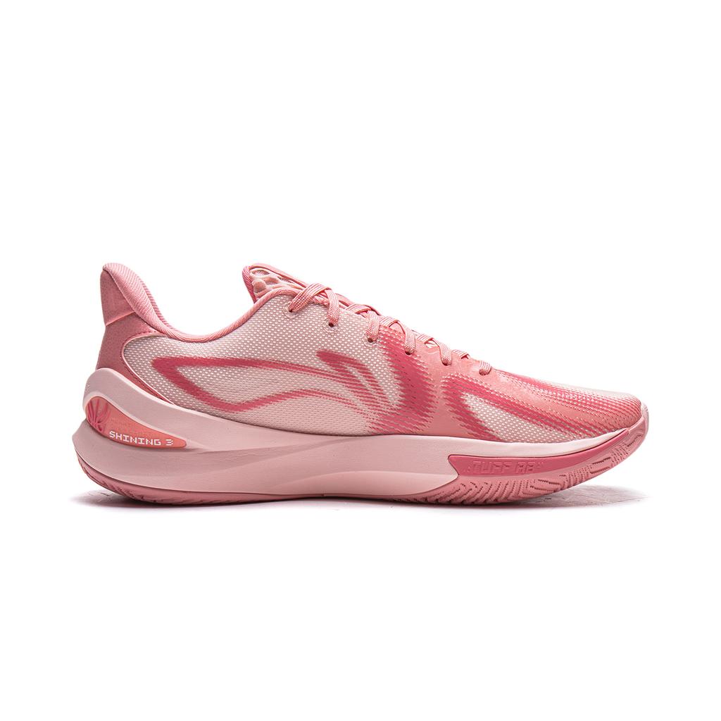 Li Ning Амортизирующие Скользкие Устойчивые к истиранию Дышащие Упругие Сцепление Низкие Баскетбольные Кроссовки Мужские Розовые ABAW007-2