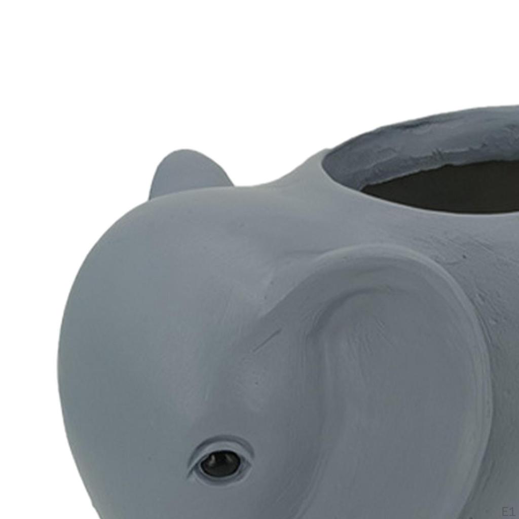 Elephant Flowerpot Resin Flower Pot DIY Gift Animal Statue Desktop Planter,Cute Plant for