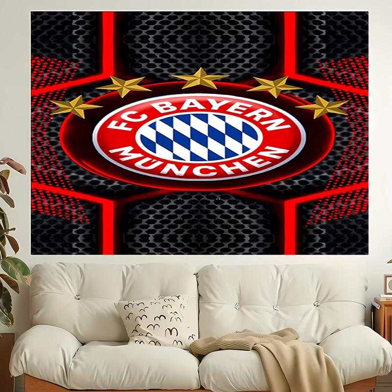 1pc FC Bayern Munich logo Tapestry, Living Room, Bedroom, Office, Party Decor, Ideal Festive Gift
