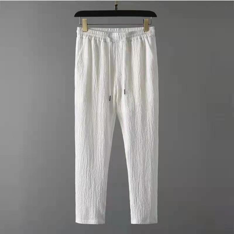 Рубашка + брюки, комплект из двух предметов, летние мужские хлопково-льняные костюмы, модные классические рубашки, мужские деловые повседневные пляжные футболки, наряды