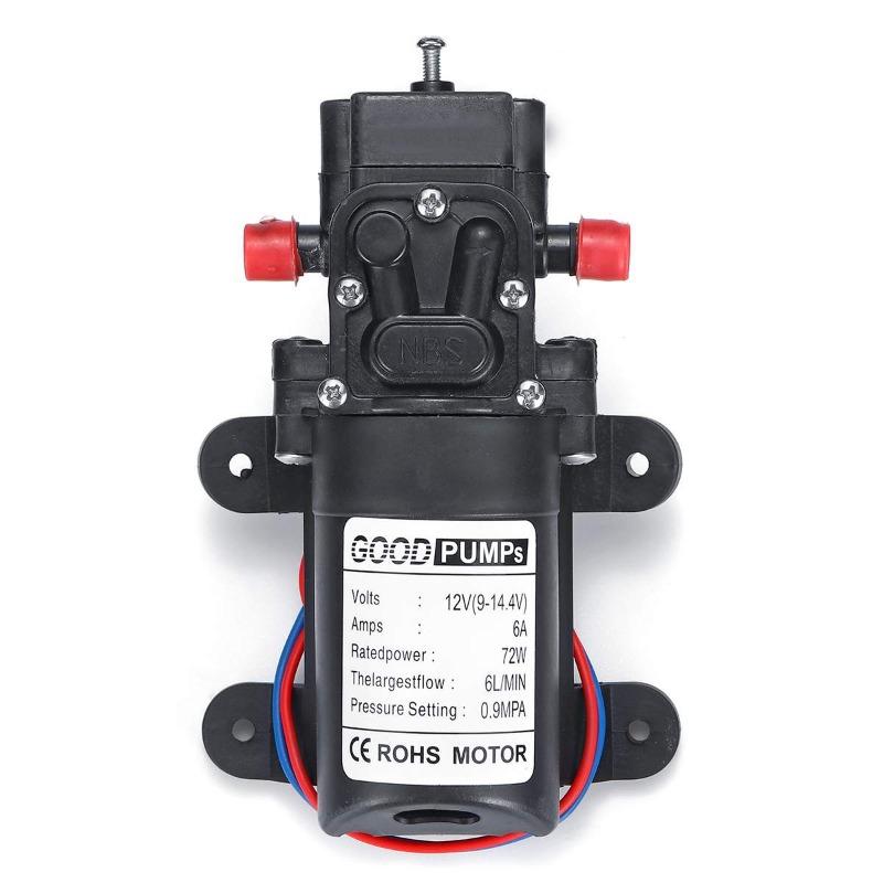 DC 12V 130PSI 6L/Min Water High Pressure Diaphragm Water Pump Self Priming Pump Automatic Switch