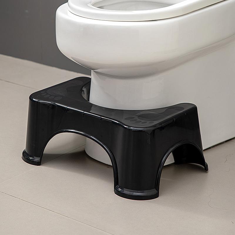 Toilet stool footstool squatting pit stool footstool toilet stool toilet stool toilet foot pedal shit artifact(Black combination)