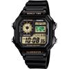 World Time Digital Watch AE-1200WH-1BV Black Gold Display International Model [Parallel Import]
