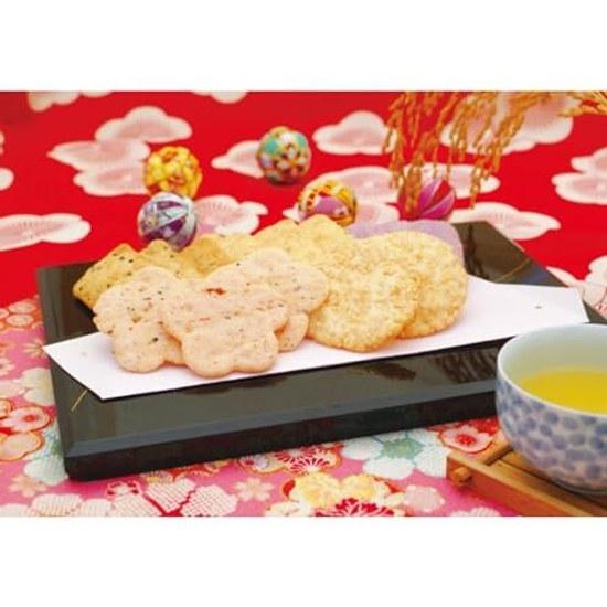 Kanazawa Kenroku Seika no Hana Black Sesame Curry Shrimp Salad Senbei Assortment 6 Types 57 Pieces Individually Wrapped Gift KRN-30R