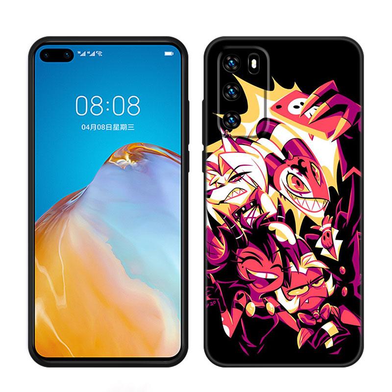 Anime Helluva Boss Black Silicone Phone Case For Huawei P10 P20 P30 P40 Lite P50 P60 Art P50E P Smart Z 2018 2020 2021 Pro 2019