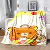 1pc Blanket Rilakkuma1 Print Design, Lightweight Blanket for Sofa, Bed- Soft &Warm, Gift for All Seasons like Christmas, Halloween