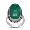 Natural Emerald Gemstone 925 Sterling Silver Split Shank Ring For Women & Girls