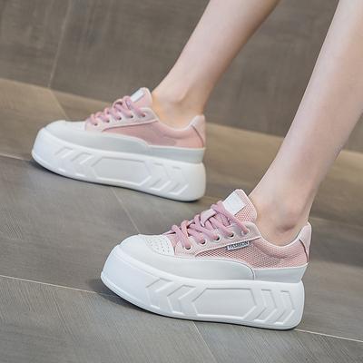 Туфли для хлеба с толстой подошвой и внутренней высотой, повседневные туфли-кексы, белые туфли