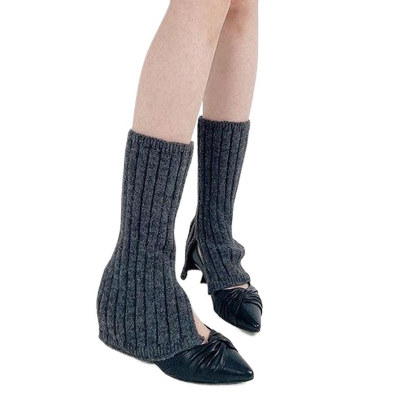 Ribbed Knitted Long Socks Knit Leg Warmers for Girl Women High Elastic Stockings Winter Loose Socks Stylish Accessories